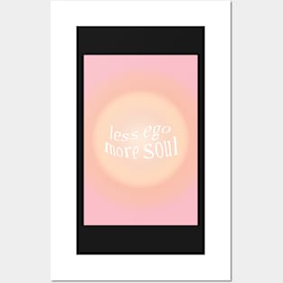 Less Ego More Soul Pink and Peach Aura Posters and Art